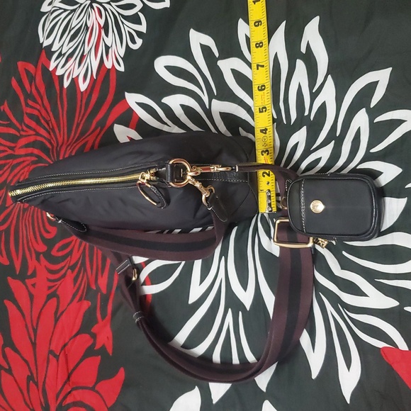 Coach Ellis Black Nylon & Leather Shoulder Crossbody Bag - Picture 6 of 7